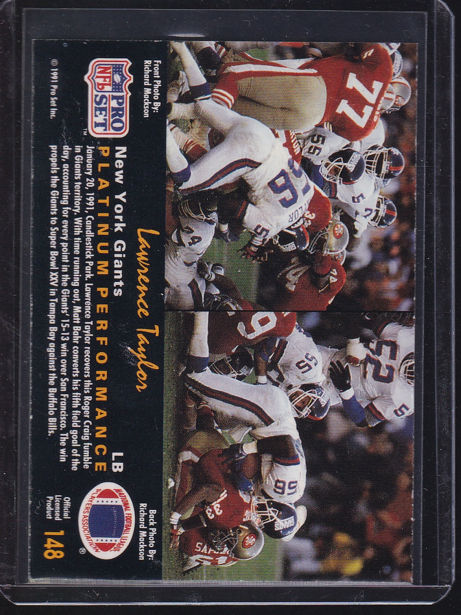1991 Pro Set Platinum #148 Lawrence Taylor