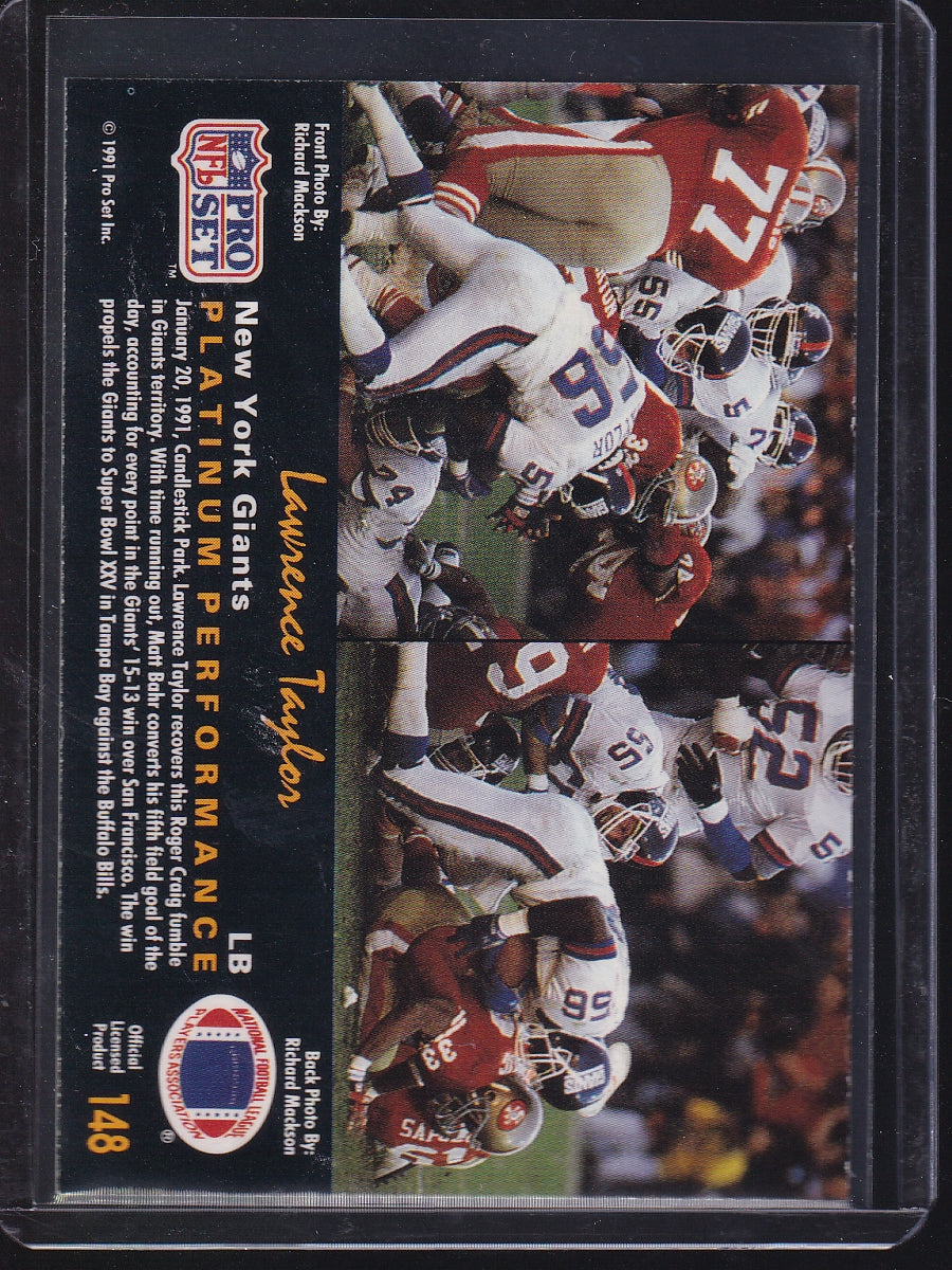 1991 Pro Set Platinum #148 Lawrence Taylor