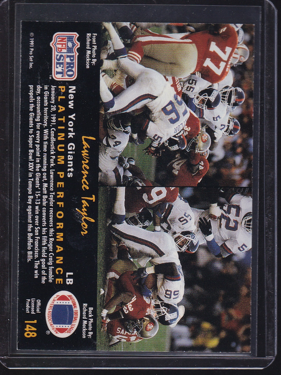 1991 Pro Set Platinum #148 Lawrence Taylor