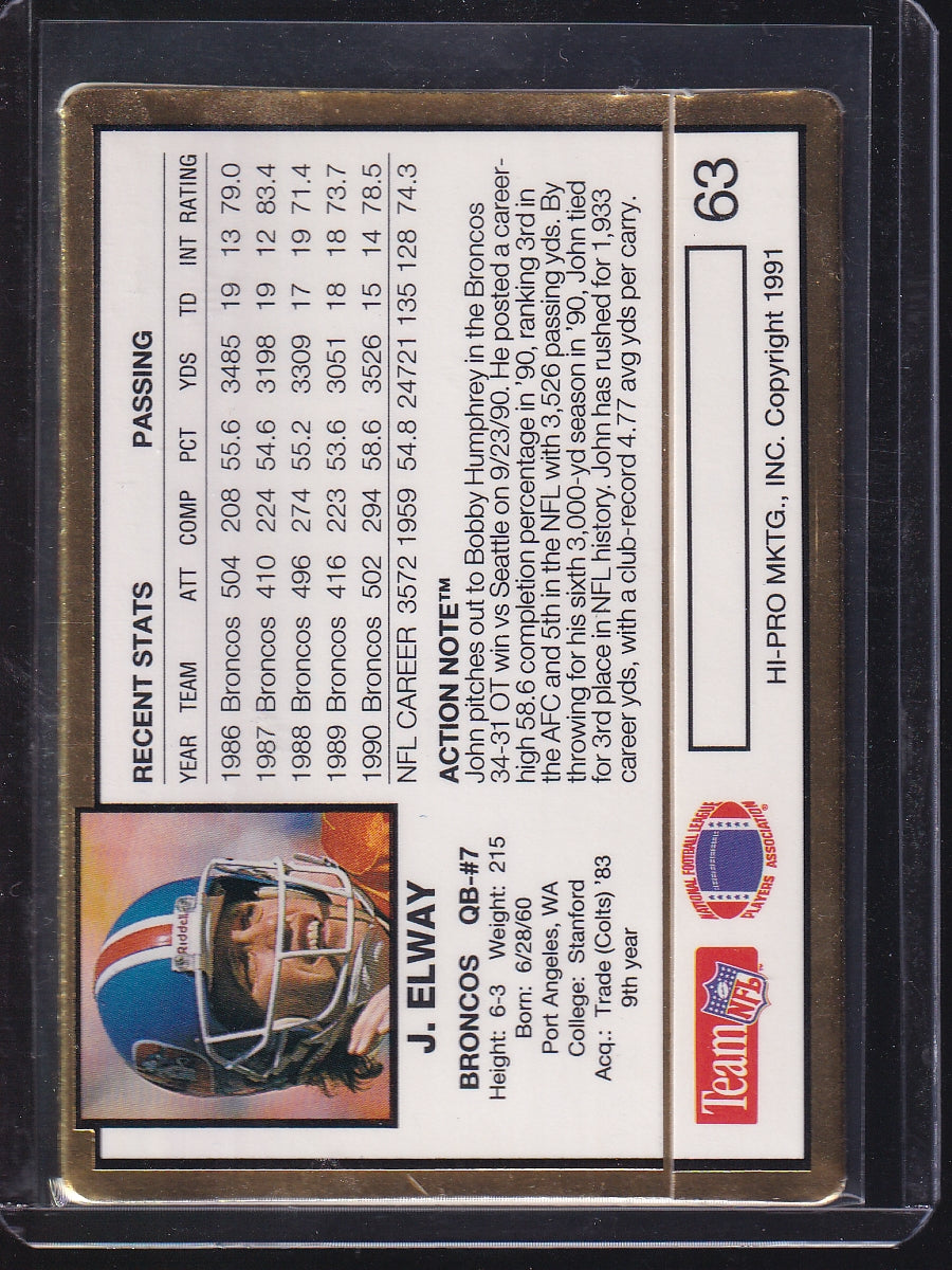1991 Action Packed #63 John Elway