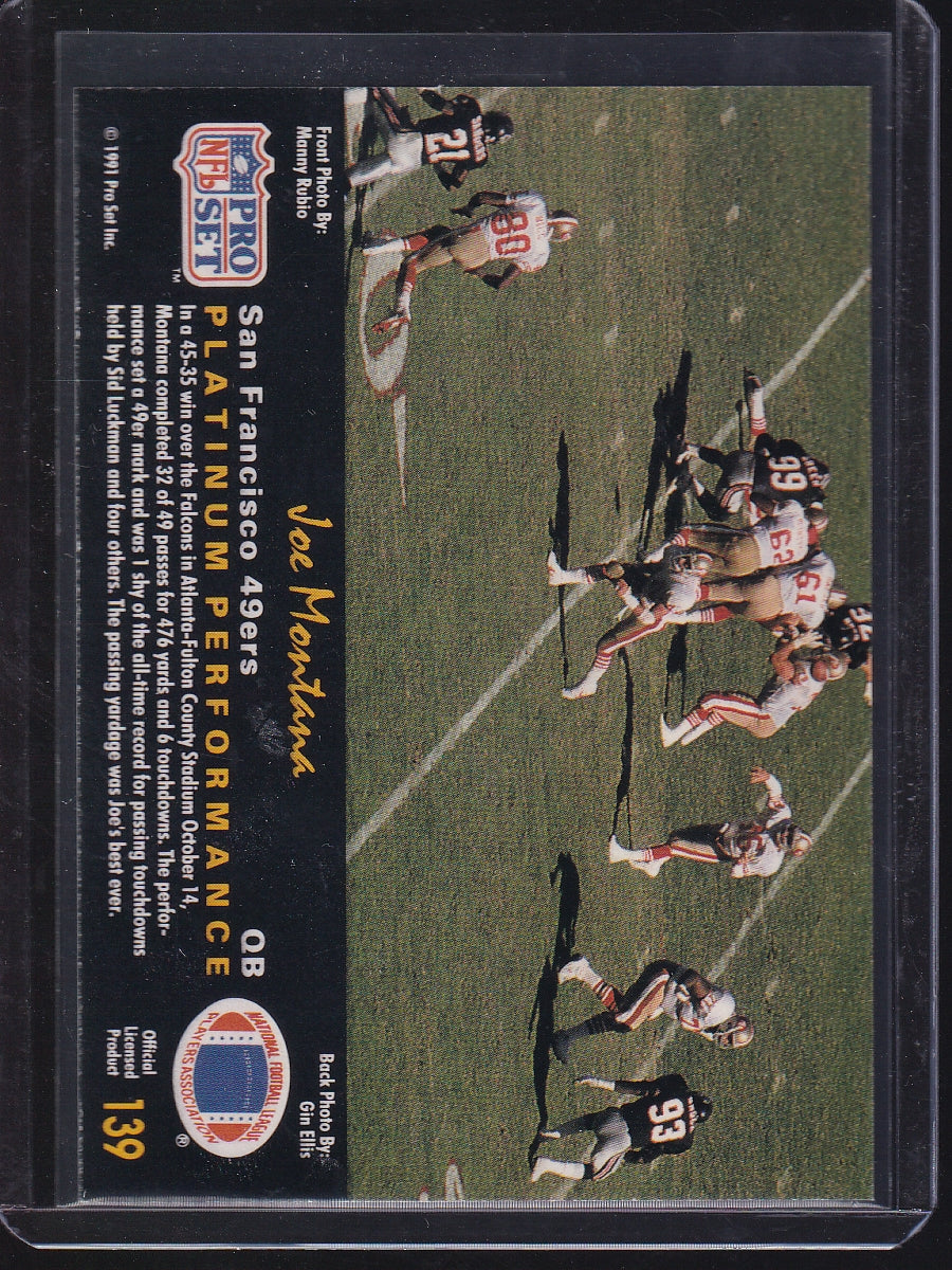 1991 Pro Set Platinum #139 Joe Montana