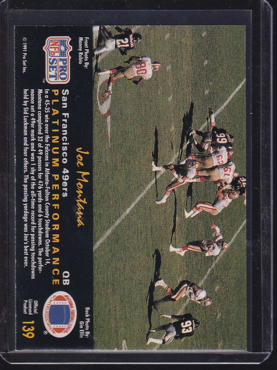1991 Pro Set Platinum #139 Joe Montana