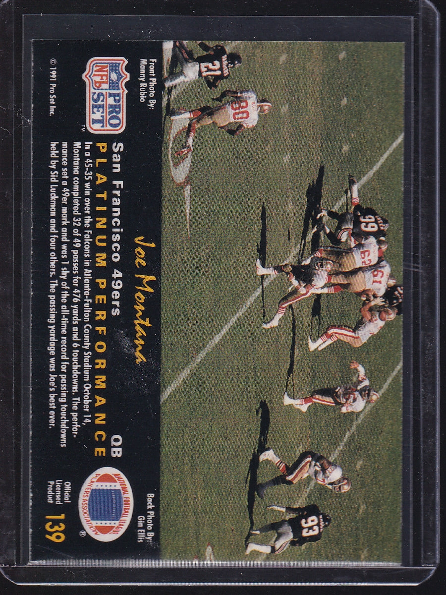1991 Pro Set Platinum #139 Joe Montana