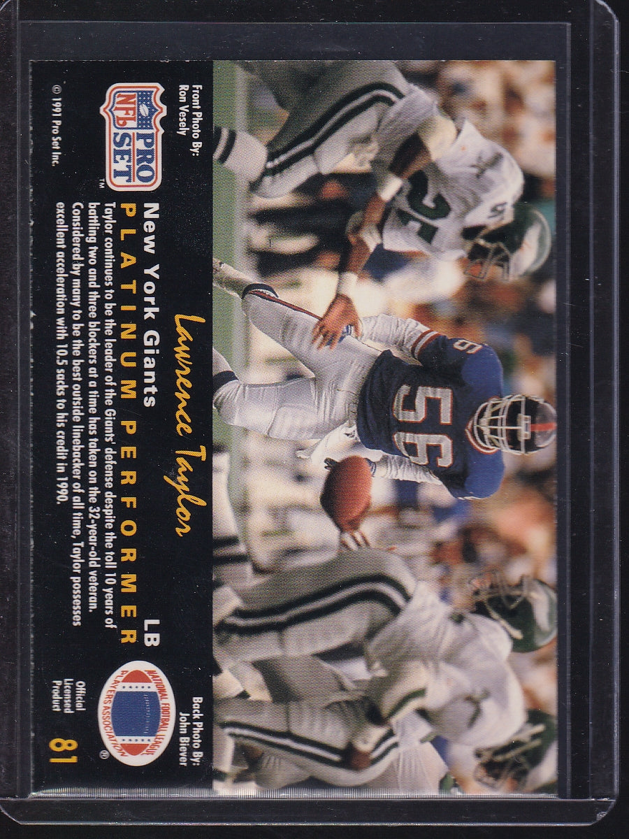 1991 Pro Set Platinum #81 Lawrence Taylor