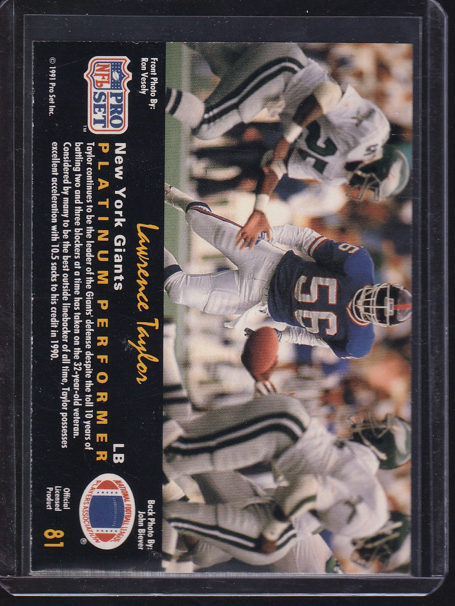 1991 Pro Set Platinum #81 Lawrence Taylor