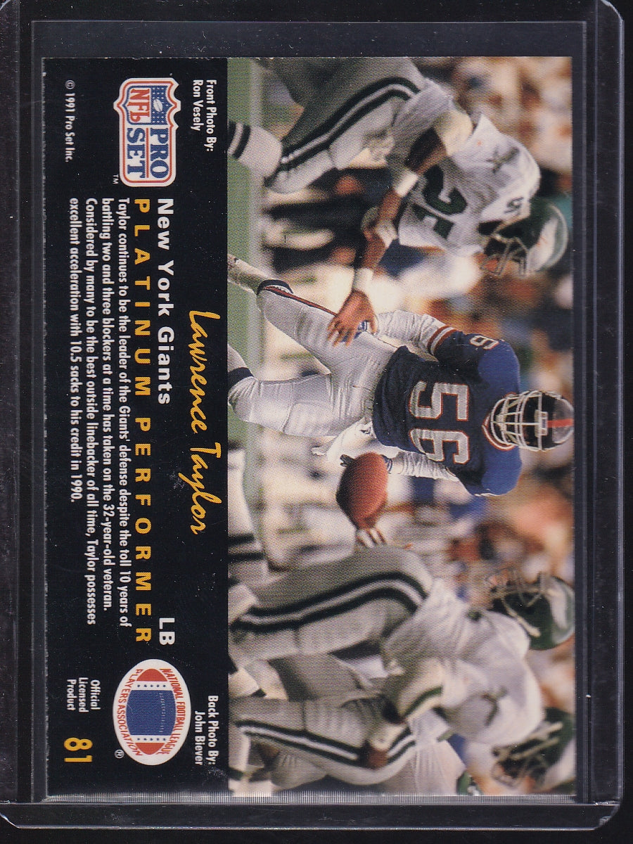 1991 Pro Set Platinum #81 Lawrence Taylor