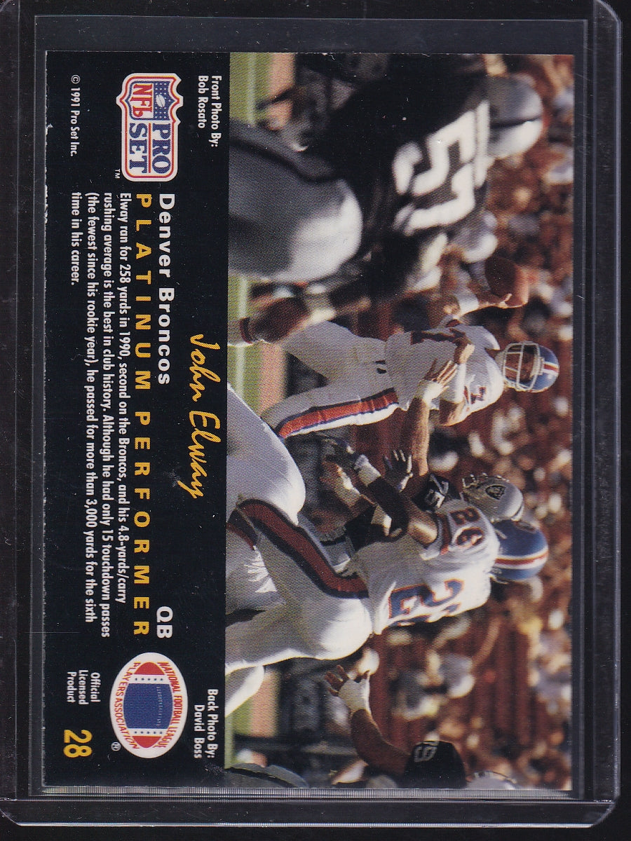 1991 Pro Set Platinum #28 John Elway