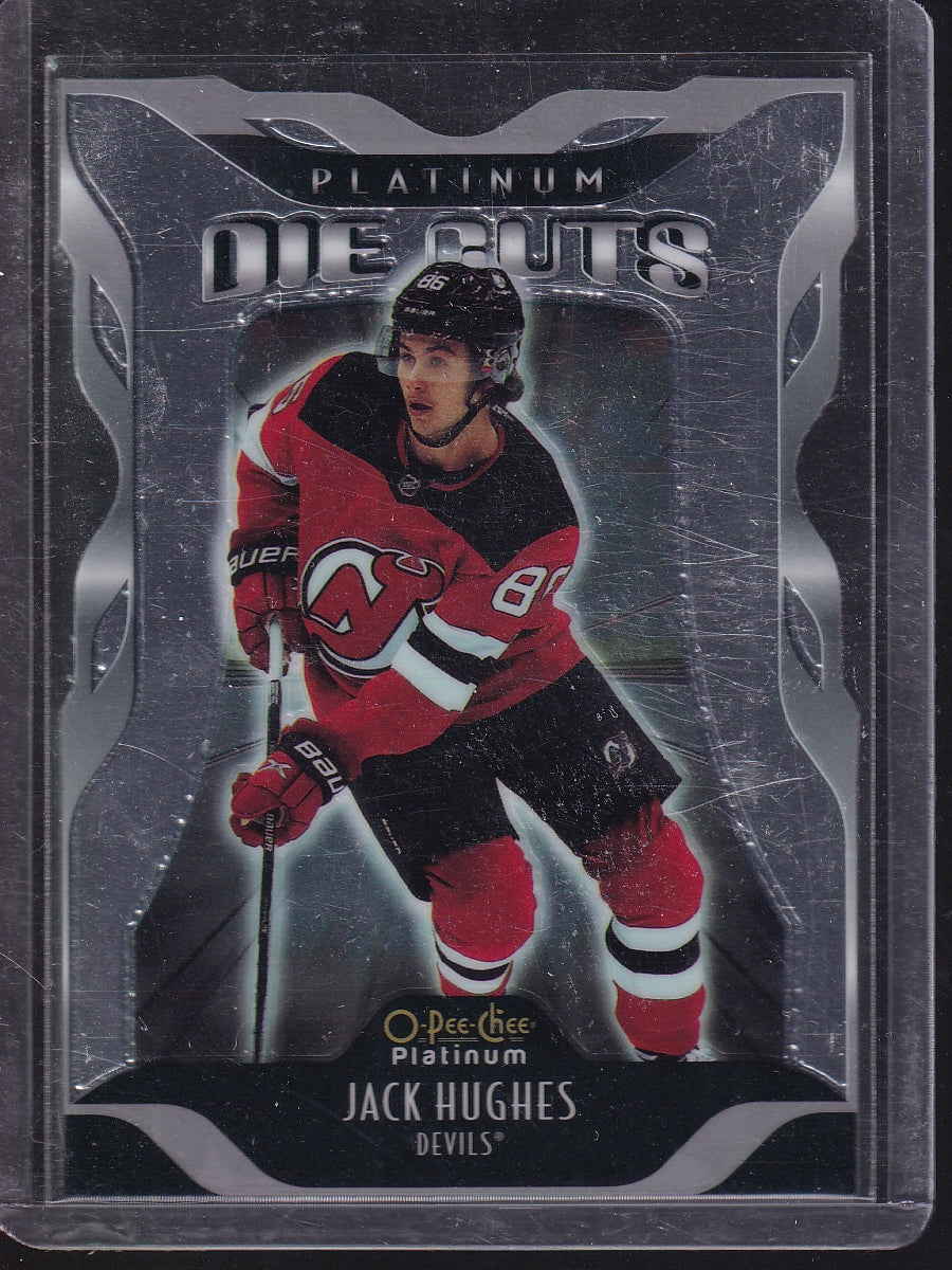 2021-22 O-Pee-Chee Platinum #DC-11 Jack Hughes Platinum-Die-Cut