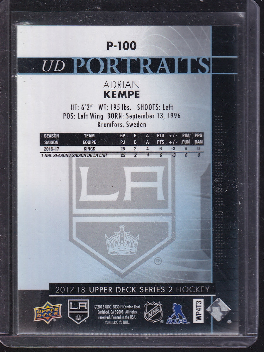 2017-18 Upper Deck #P-100 Adrian Kempe UD Portraits