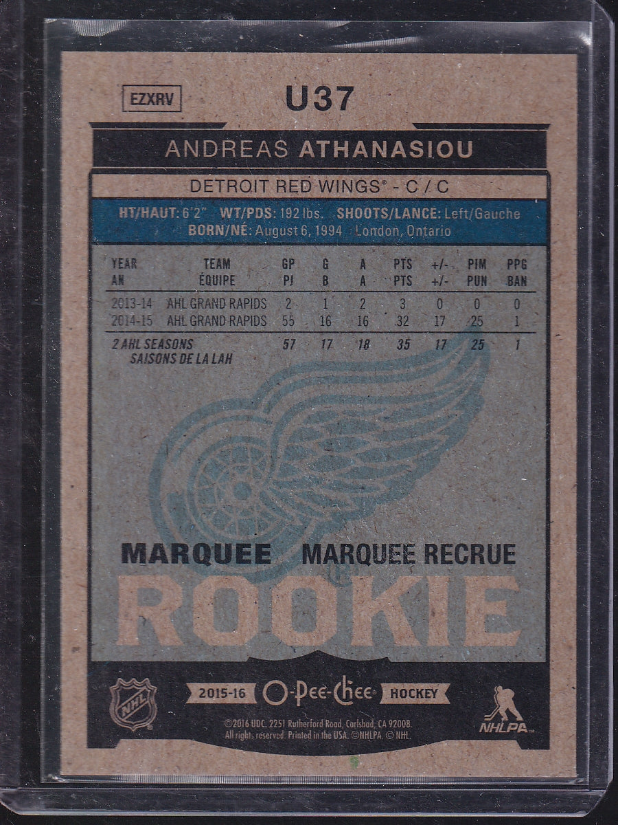 2015-16 Upper Deck #U37 Andreas Athanasiou 2015-16 O-Pee-Chee Update