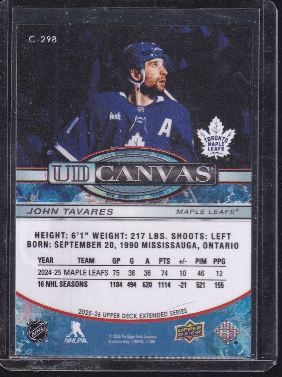 2025-26 Upper Deck #C-298 John Tavares UD Canvas