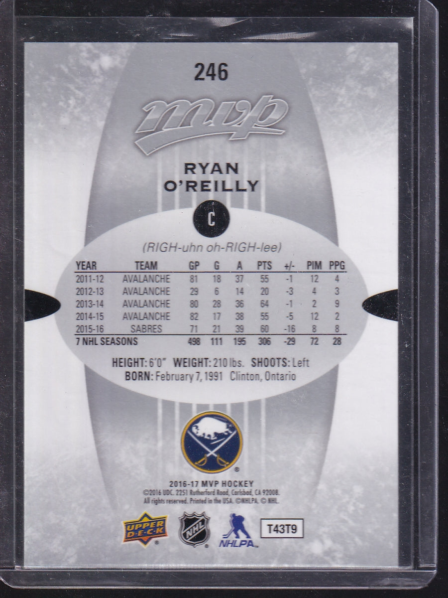 2016-17 Upper Deck MVP #246 Ryan O'Reilly Silver Script