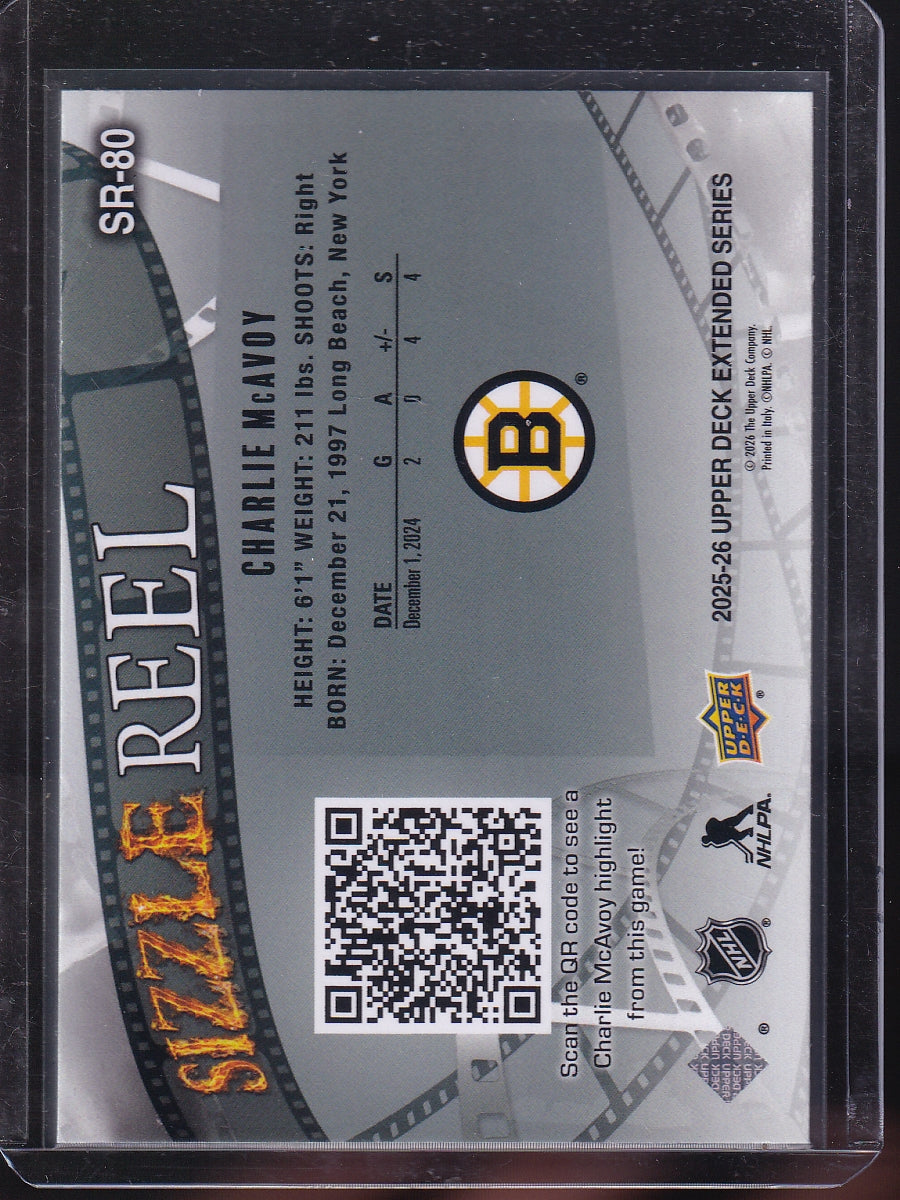 2025-26 Upper Deck #SR-80 Charlie McAvoy Sizzle Reel