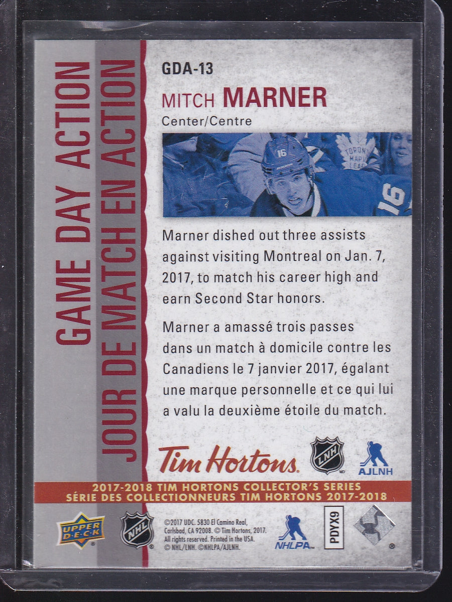 2017-18 Upper Deck Tim Hortons #GDA-13 Mitch Marner Game Day Action