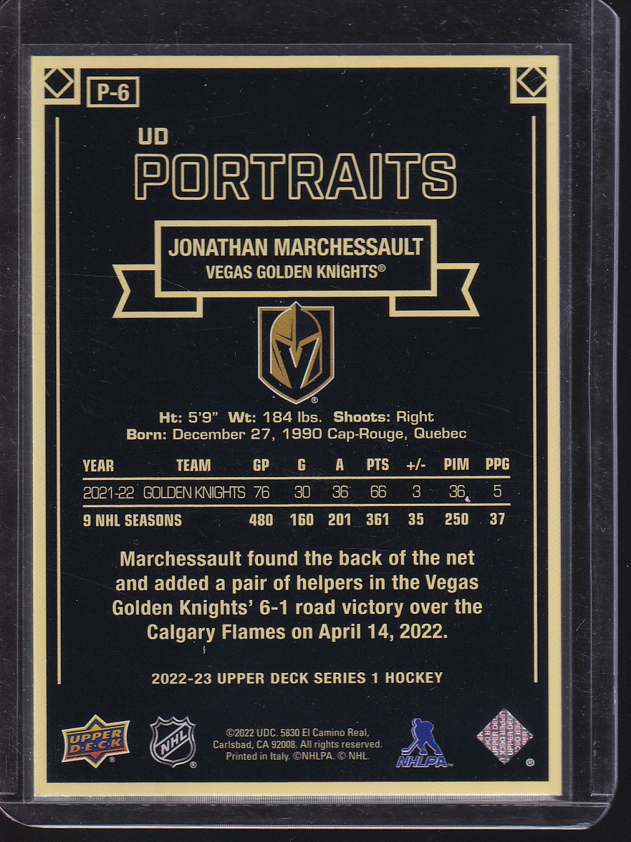 2022-23 Upper Deck #P-6 Jonathan Marchessault UD Portraits