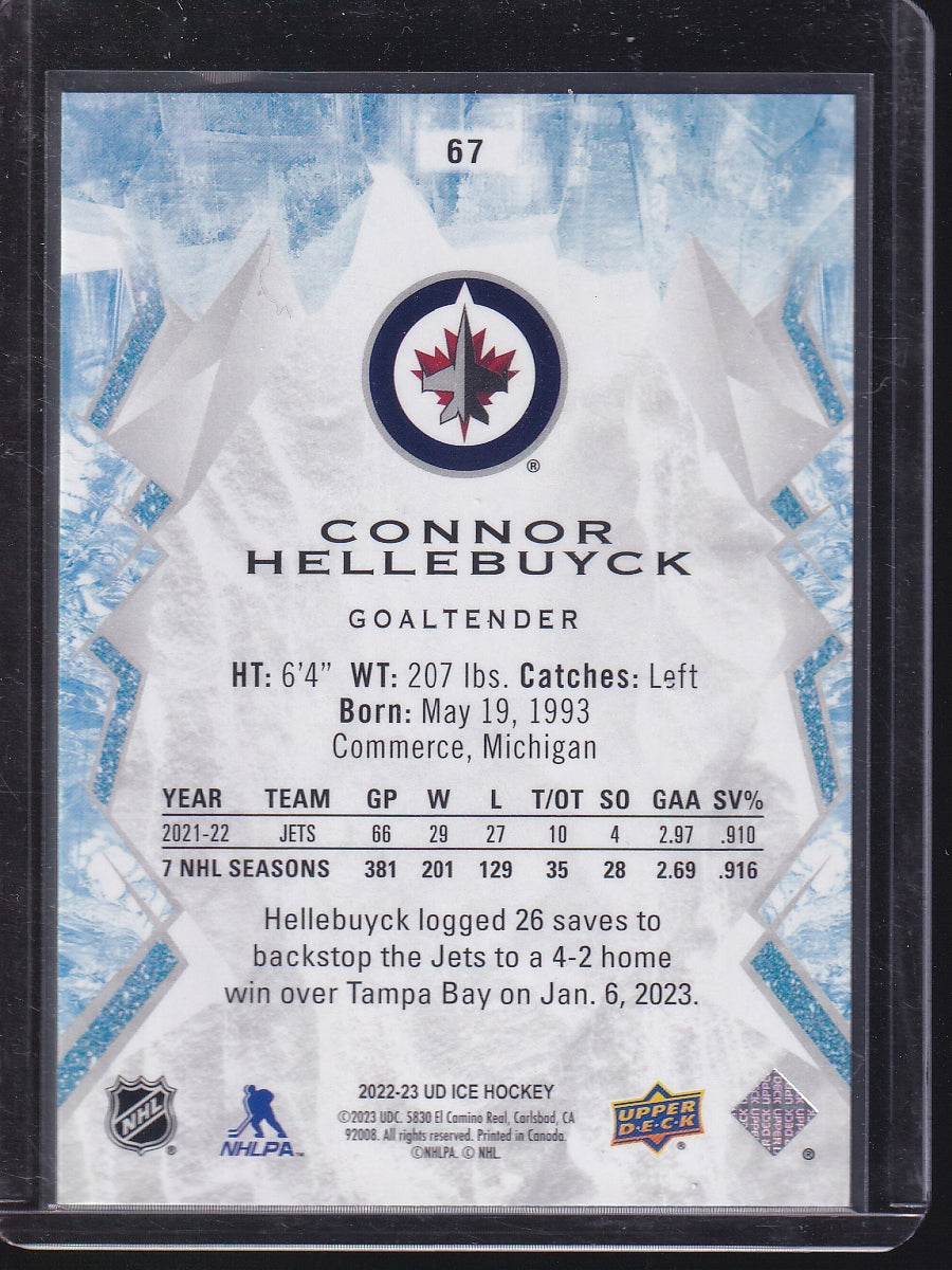 2022-23 Upper Deck Ice #67 Connor Hellebuyck Purple