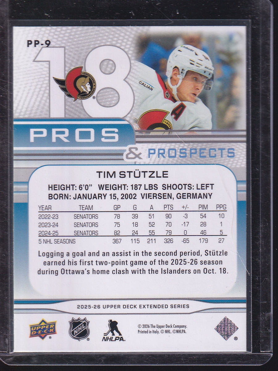 2025-26 Upper Deck #PP-9 Tim Stutzle Pros and Prospects