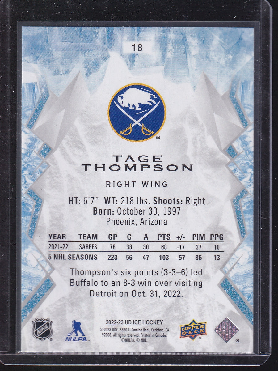 2022-23 Upper Deck Ice #18 Tage Thompson Green
