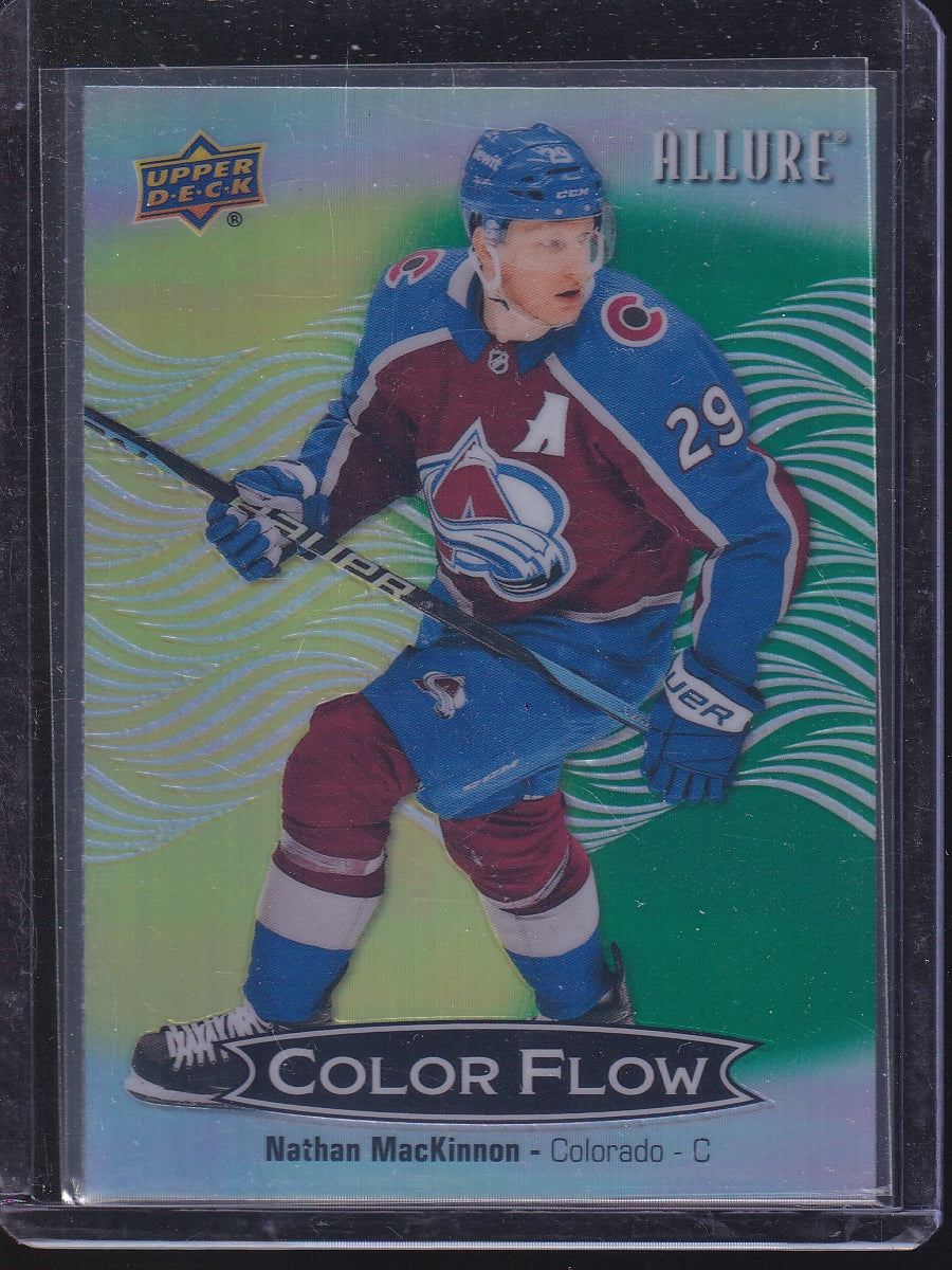 2024-25 Upper Deck Allure #CFL-39 Nathan MacKinnon Color Flow Yellow-Green