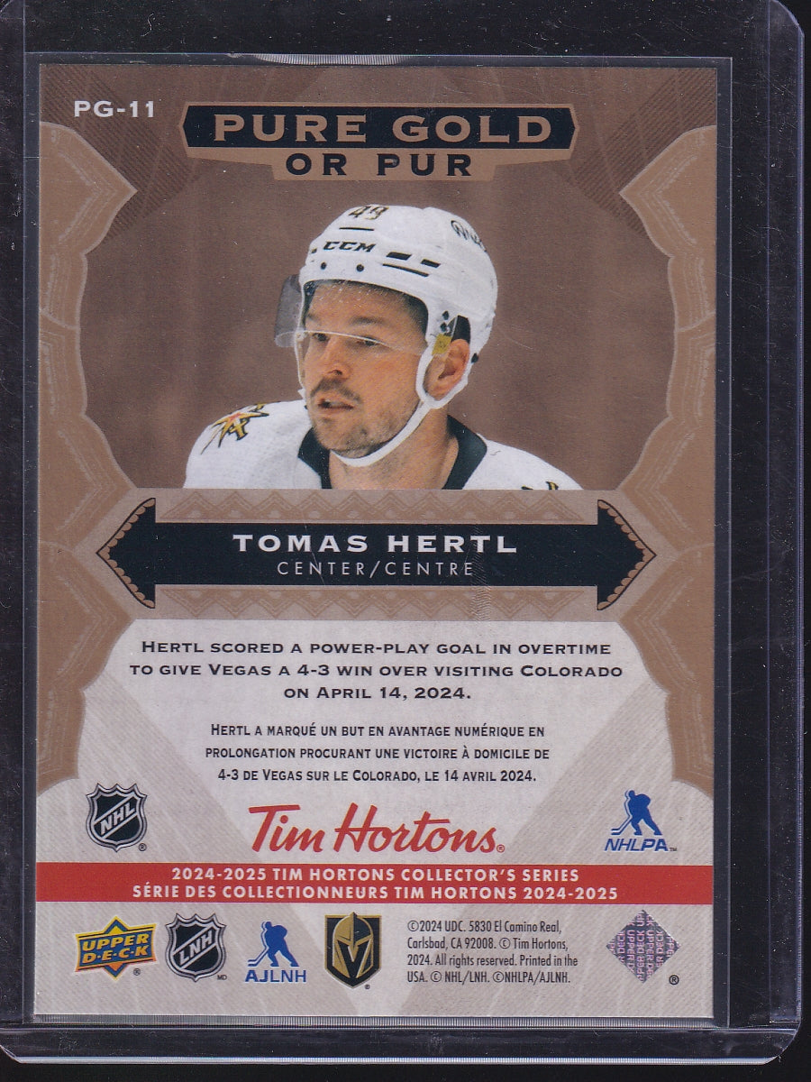 2024-25 Upper Deck Tim Hortons #PG-11 Tomas Hertl Pure Gold