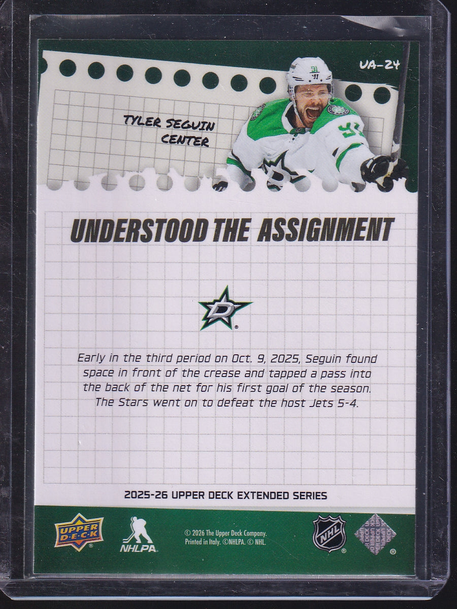 2025-26 Upper Deck #UA-24 Tyler Seguin Understood the Assignment