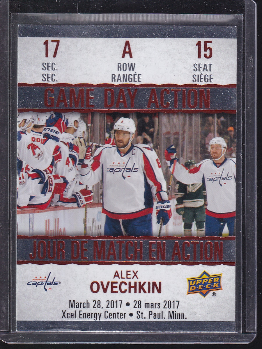 2017-18 Upper Deck Tim Hortons #GDA-15 Alex Ovechkin Game Day Action