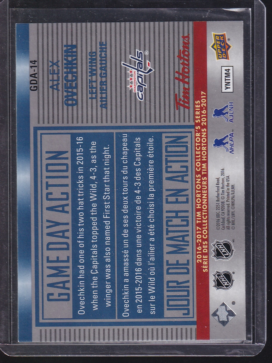 2016-17 Upper Deck Tim Hortons #GDA-14 Alex Ovechkin Game Day Action