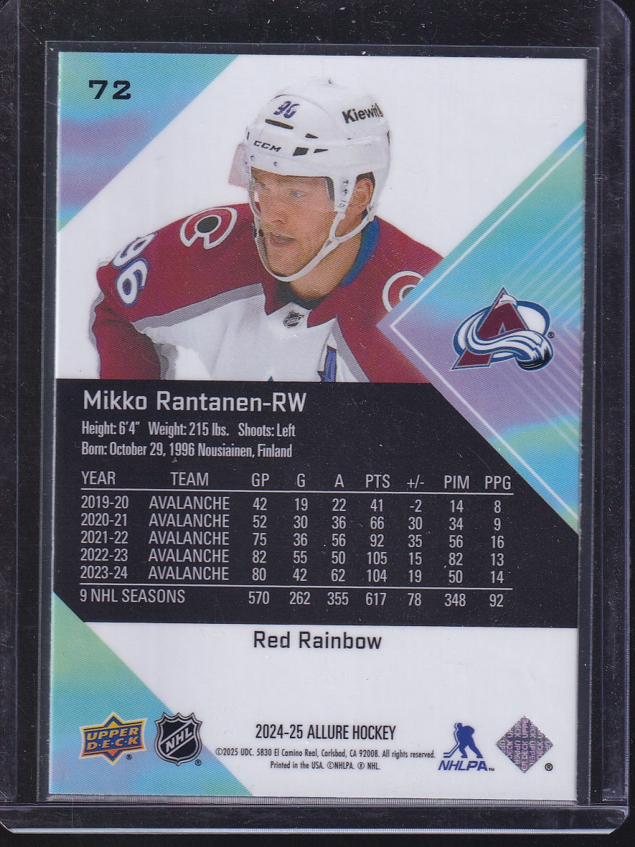 2024-25 Upper Deck Allure #72 Mikko Rantanen Red Rainbow