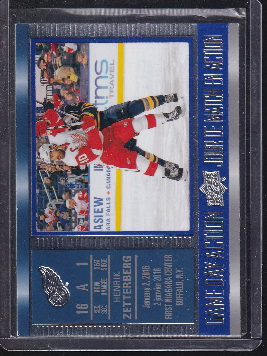 2016-17 Upper Deck Tim Hortons #GDA-6 Henrik Zetterberg Game Day Action