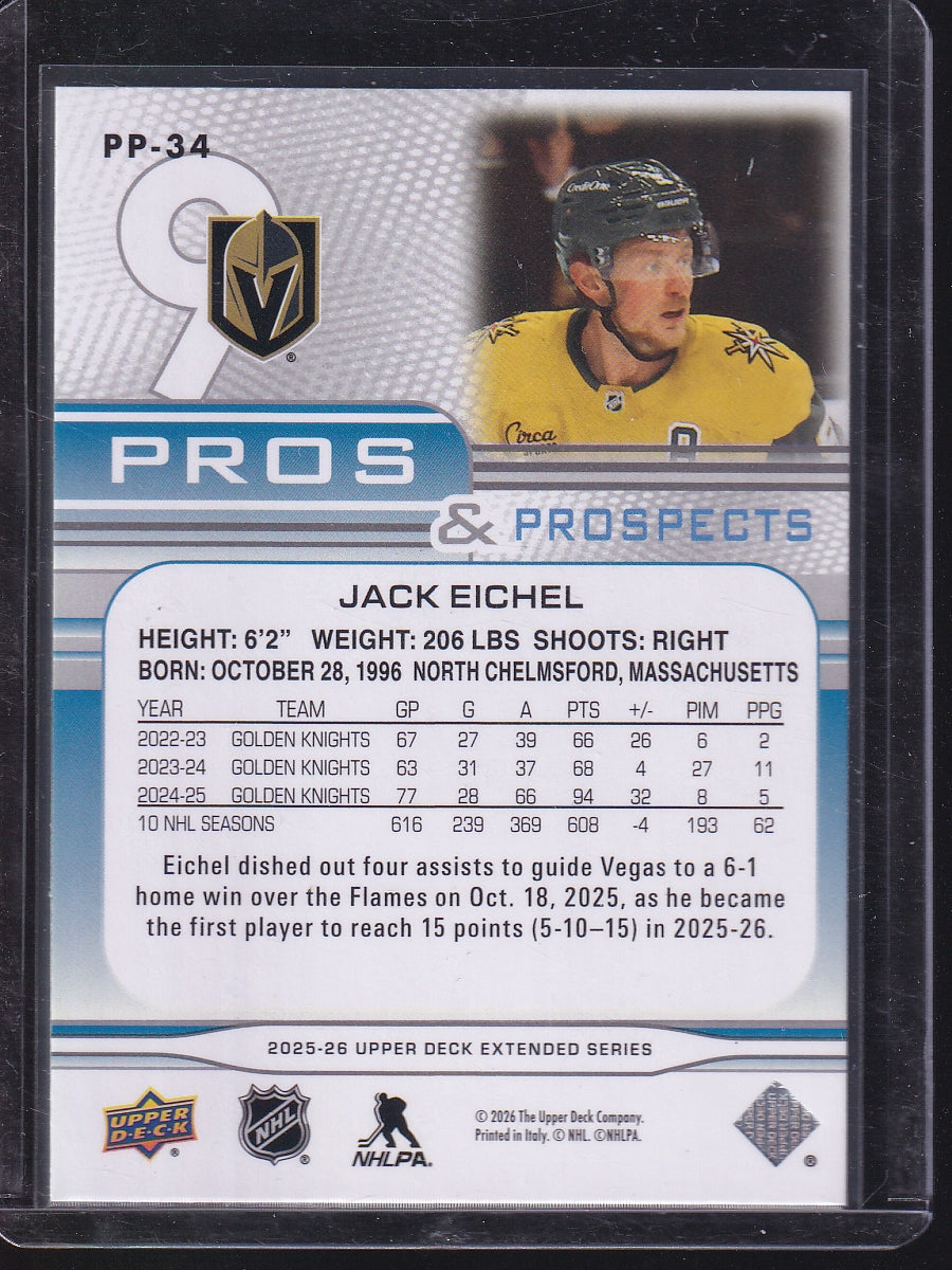 2025-26 Upper Deck #PP-34 Jack Eichel Pros and Prospects