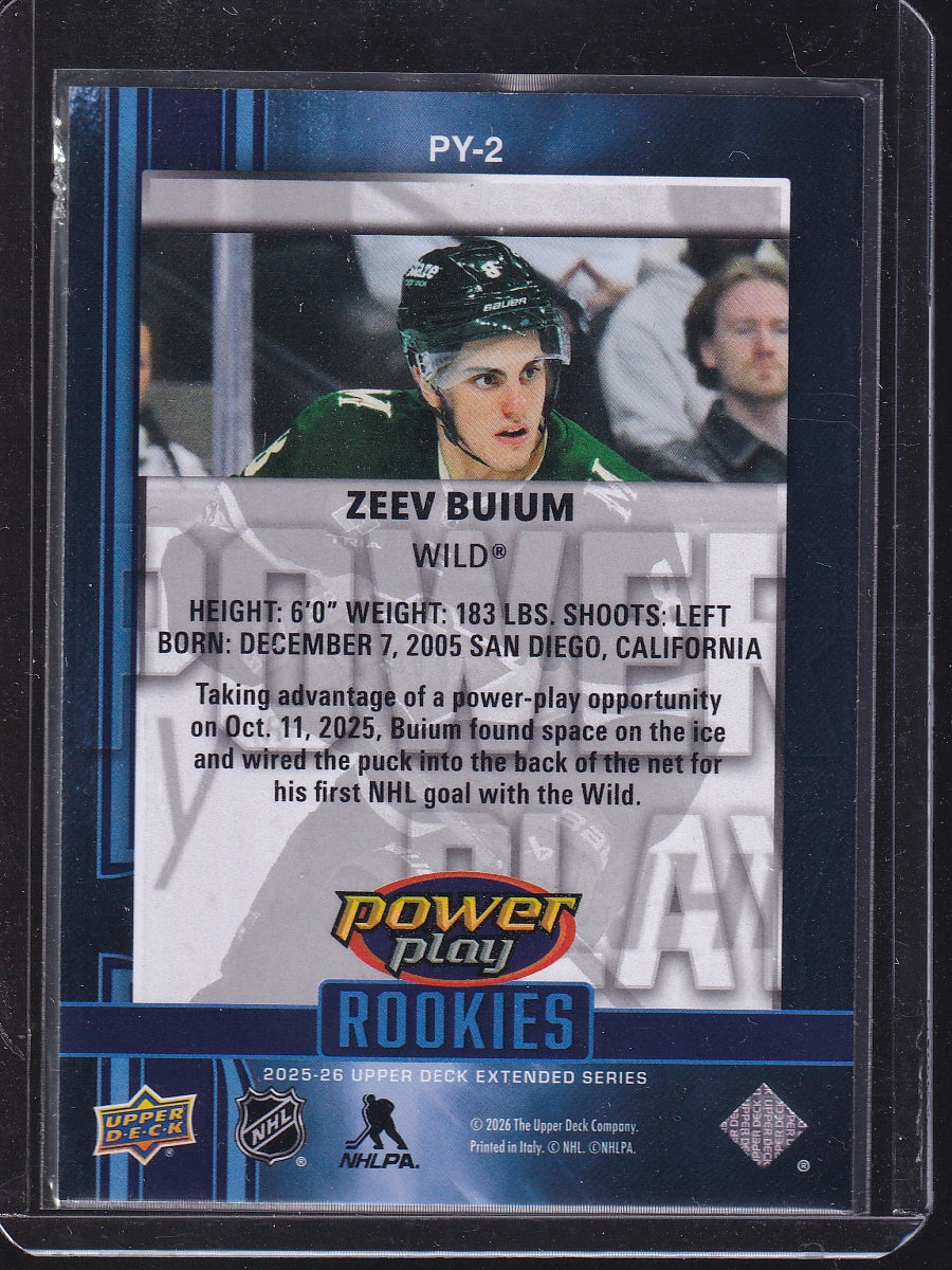 2025-26 Upper Deck #PY-2 Zeev Buium Power Play