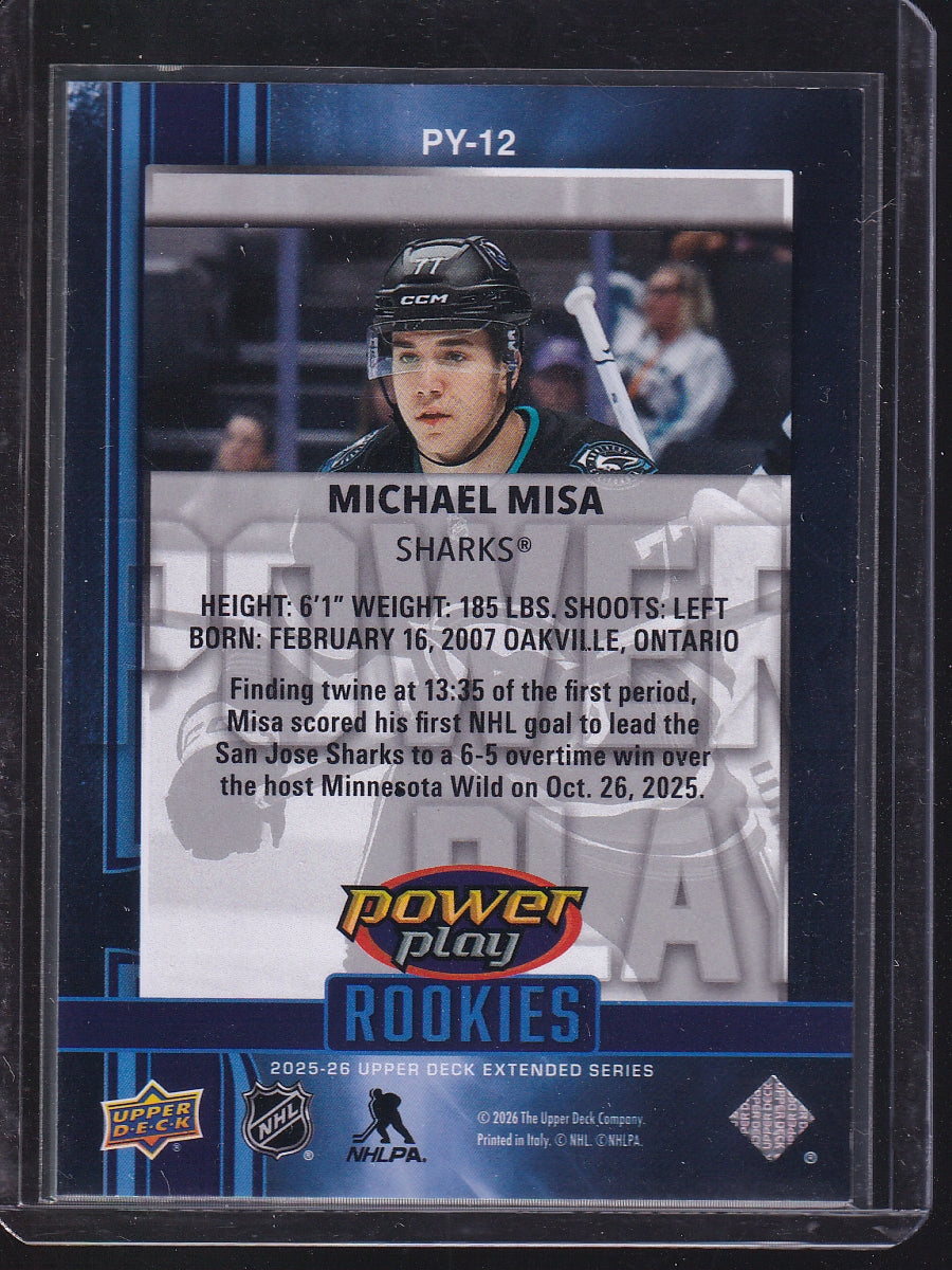 2025-26 Upper Deck #PY-12 Michael Misa Power Play
