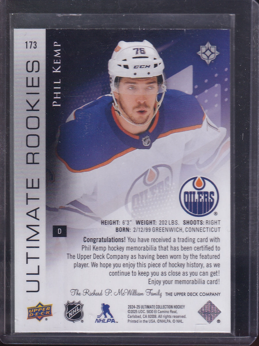 2024-25 Upper Deck #173 Phil Kemp Ultimate Rookies /499