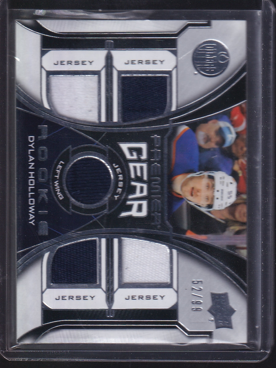 2022-23 UD Premier #PGR-DH Dylan Holloway Premier Gear Rookies Jersey #/99