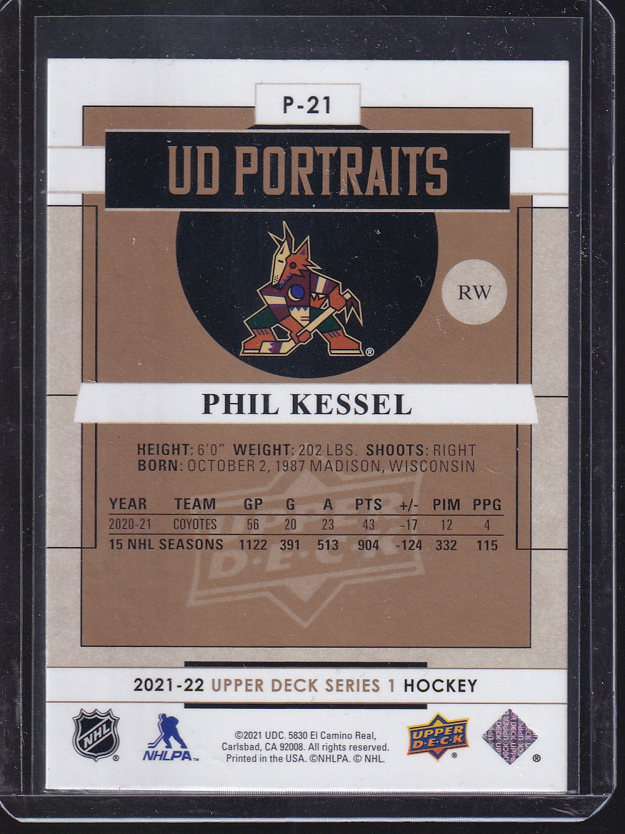 2021-22 Upper Deck #P-21 Phil Kessel UD Portraits