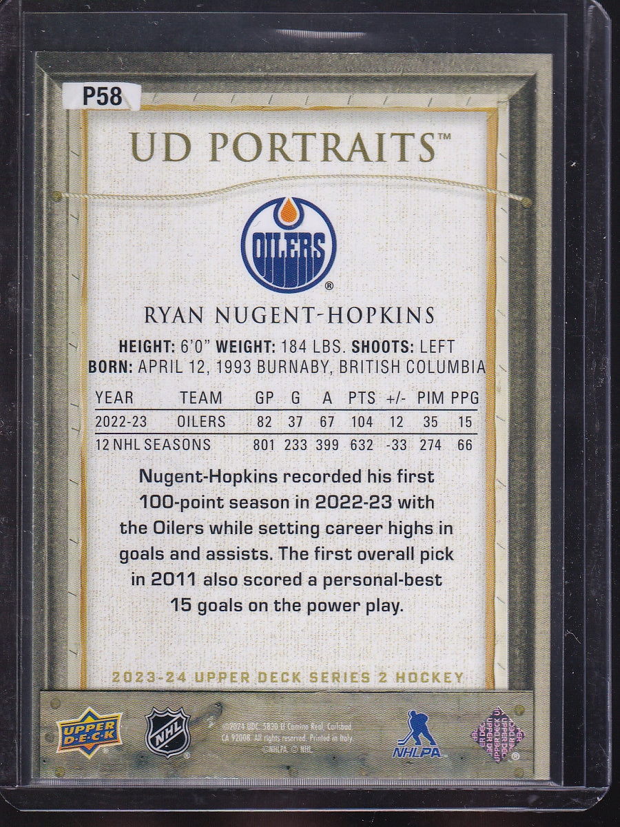 2023-24 Upper Deck #P58 Ryan Nugent-Hopkins UD Portraits