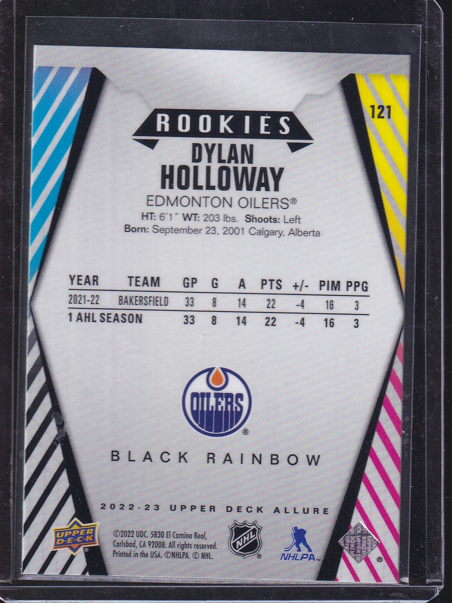 2022-23 Upper Deck Allure #121 Dylan Holloway Black Rainbow