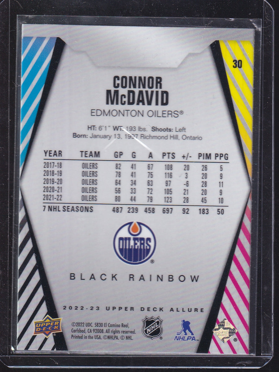 2022-23 Upper Deck Allure #30 Connor McDavid Black Rainbow