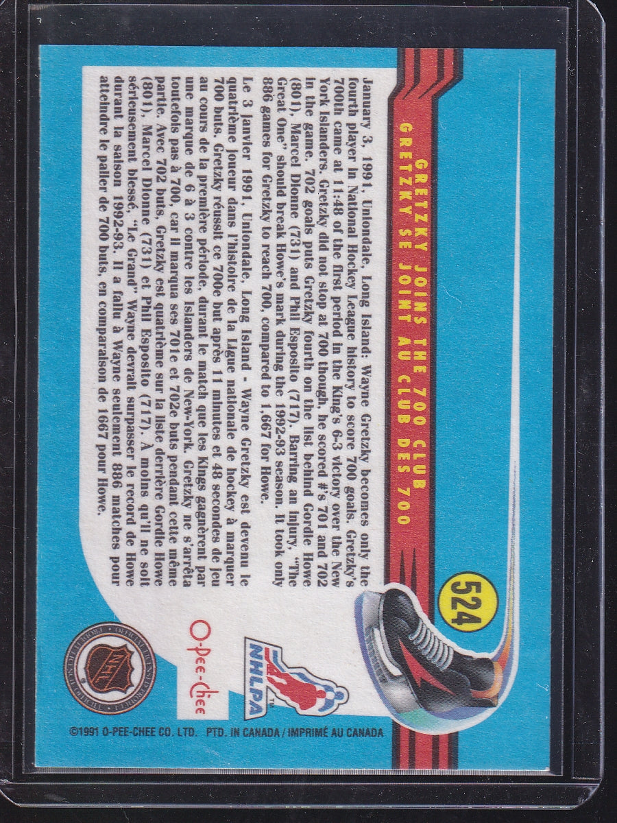 1991-92 O-Pee-Chee #524 Wayne Gretzky