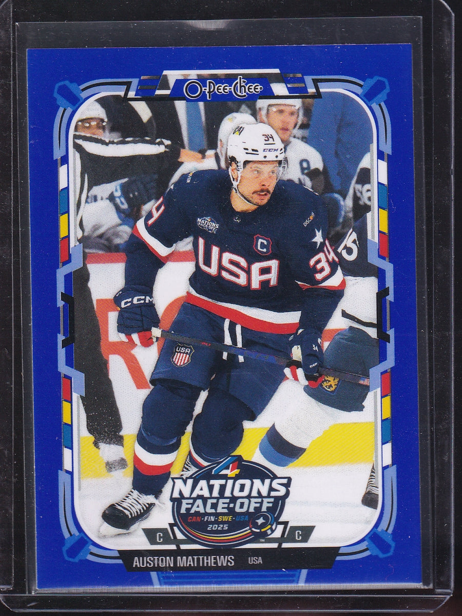 2025-26 O-Pee-Chee #508 Auston Matthews Blue Border