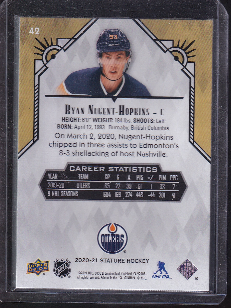 2020-21 Upper Deck Stature #42 Ryan Nugent-Hopkins