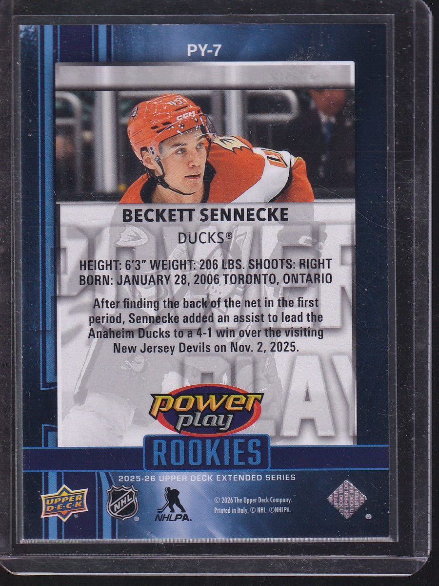 2025-26 Upper Deck #PY-7 Beckett Sennecke Power Play