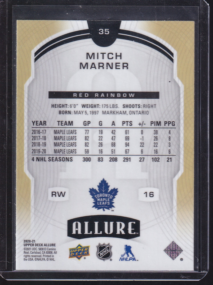 2020-21 Upper Deck Allure #35 Mitch Marner Red Rainbow