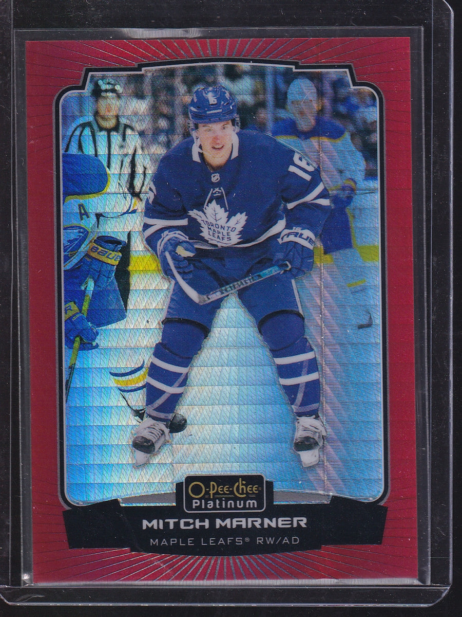 2022-23 O-Pee-Chee Platinum #101 Mitch Marner Red-Prism #/199