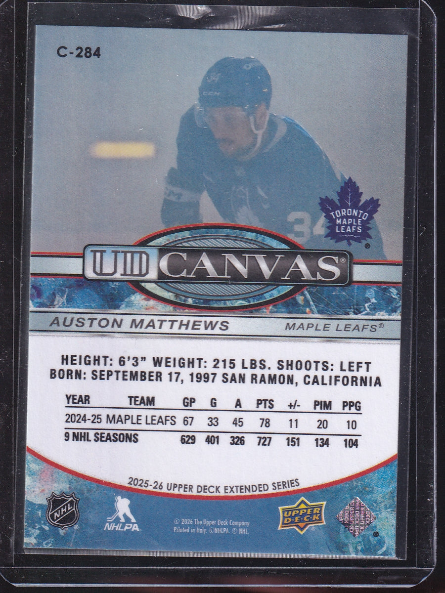 2025-26 Upper Deck #C-284 Auston Matthews UD Canvas