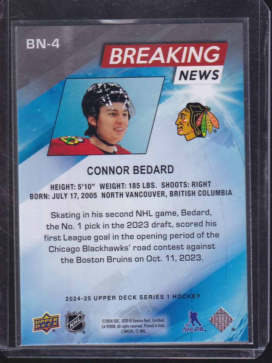 2024-25 Upper Deck #BN-4 Connor Bedard Breaking News