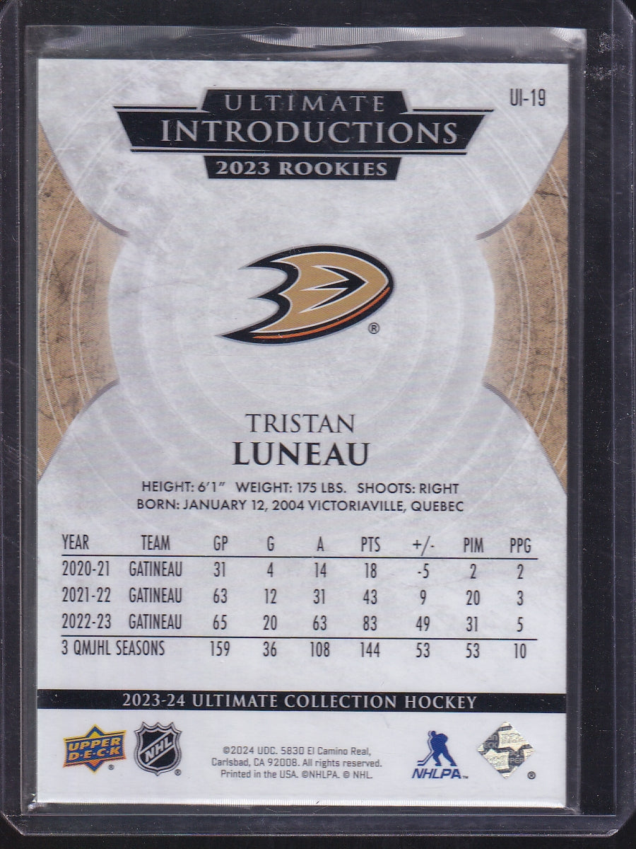2023-24 Upper Deck #UI-19 Tristan Luneau Ultimate Introductions
