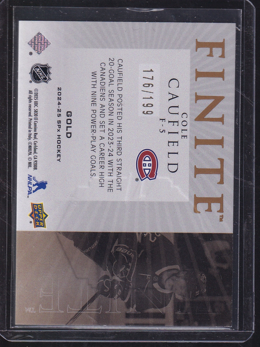 2024-25 SPx #F-5 Cole Caufield Finite Bronze #/599