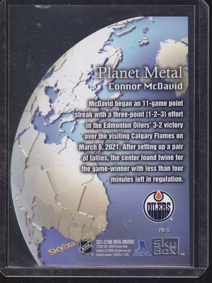 2021-22 SkyBox Metal Universe #PM-25 Connor McDavid Planet Metal Gold