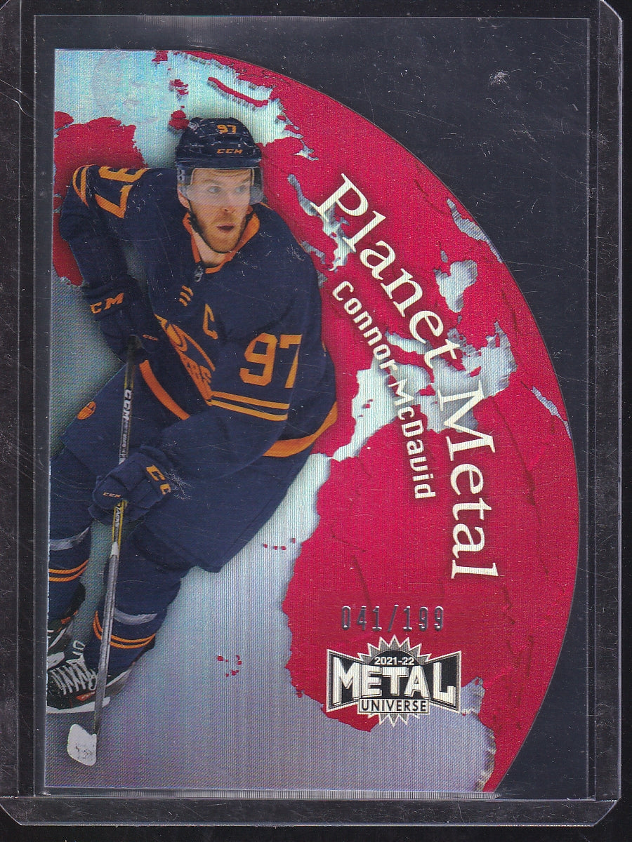 2021-22 SkyBox Metal Universe #PM-25 Connor McDavid Planet Metal Gold